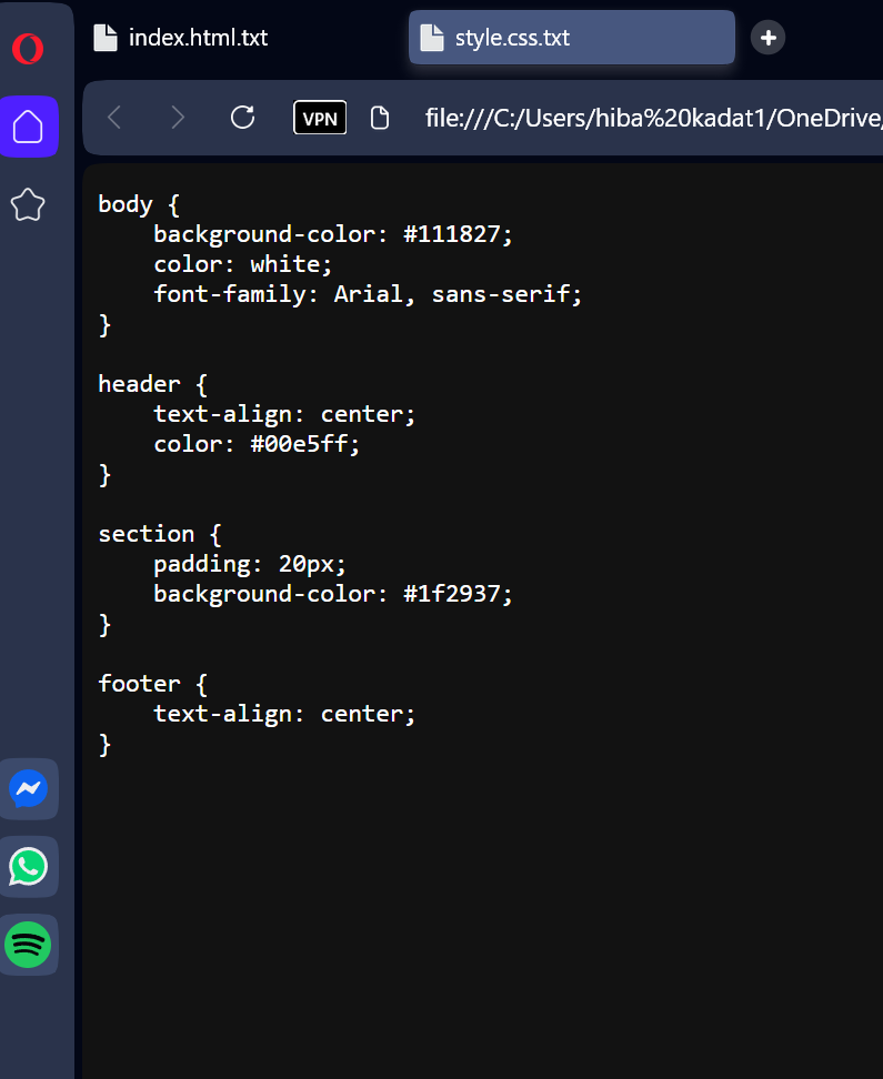 Evidència 3 – Fitxer CSS style.css