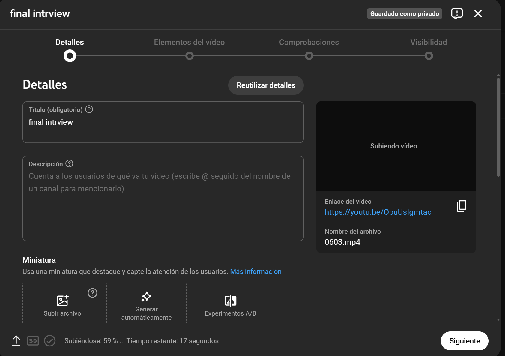 Ev.7 — Publicació YouTube