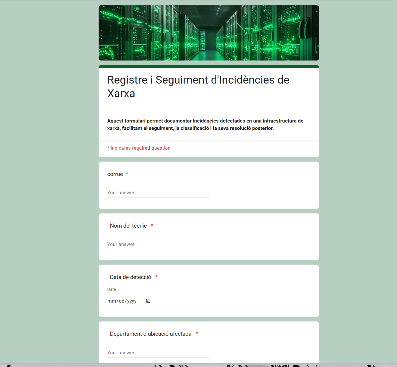 Evidència 1 — Formulari Google Forms